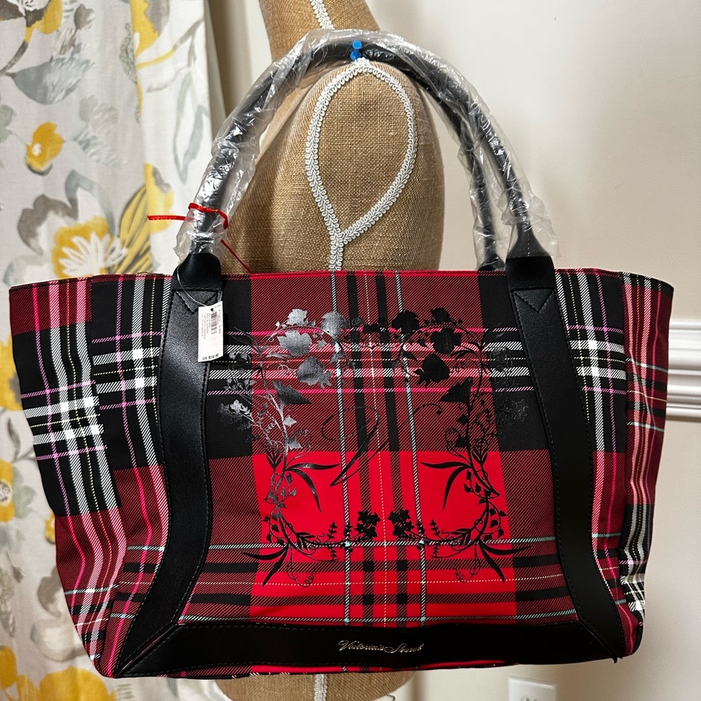 Victoria Secret Limited Red Black Tote Handbag